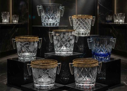 custom glass ice buckets