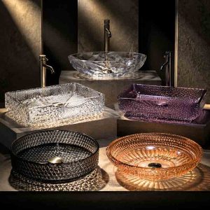 custom glass washbasins