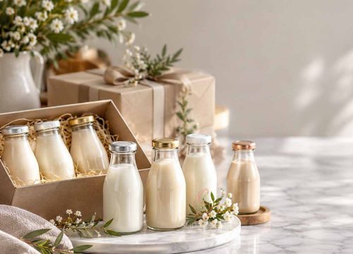 custom miniature glass milk bottles