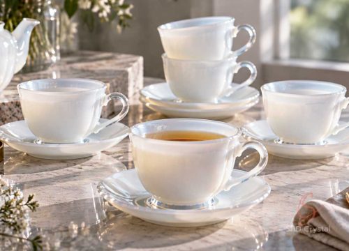 custom opal glass tea cups