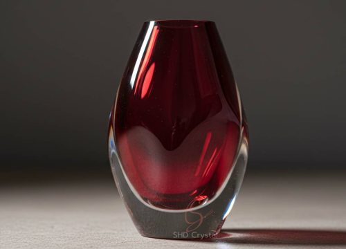 custom red crystal vase