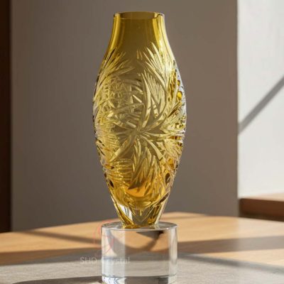 custom yellow glass vase