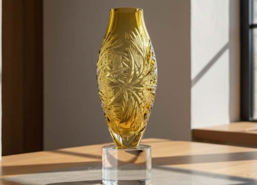 custom yellow glass vase