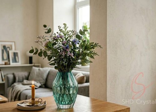 cyan crystal vase factory