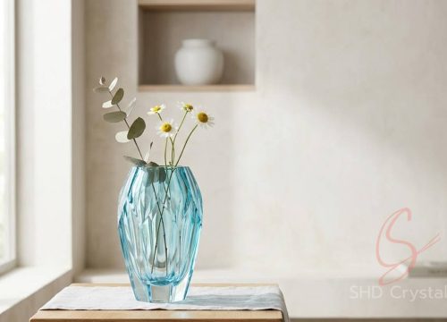 cyan crystal vase factory