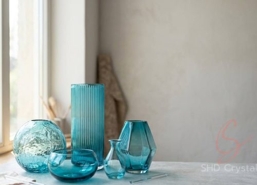 cyan glass vase factory