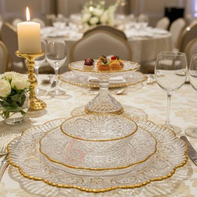 embossed carved glass plate