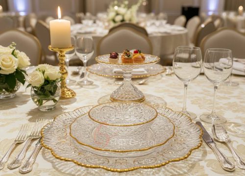 embossed carved glass plate