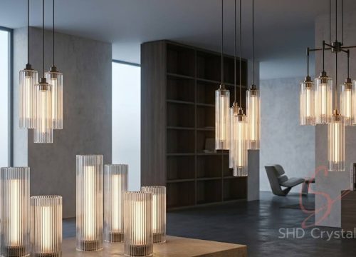 fluted glass lighting forms
