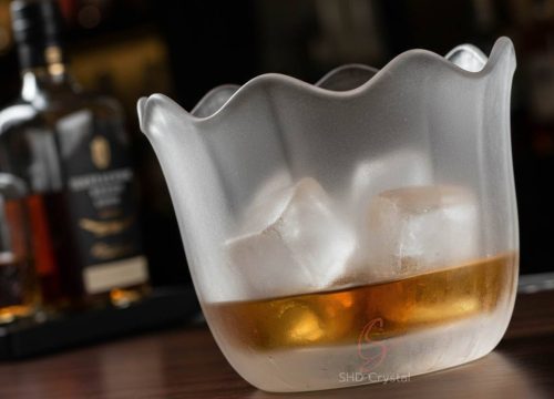 frosted crystal ice bucket