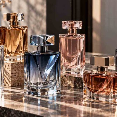 geometric perfume bottle design
