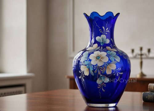 glass painted crystal vase