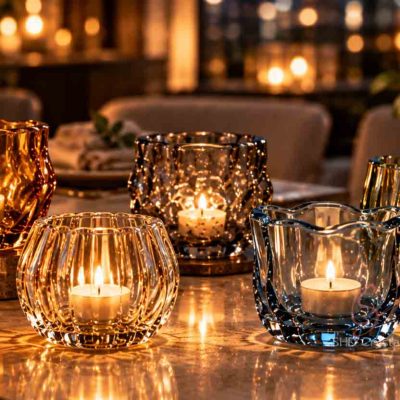 glass tea light candle holders
