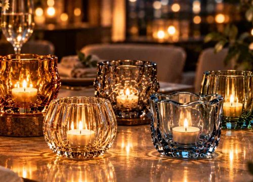 glass tea light candle holders