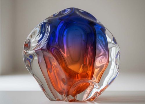 gradient crystal glass sculpture