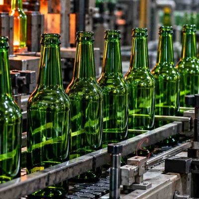 green beer bottle production