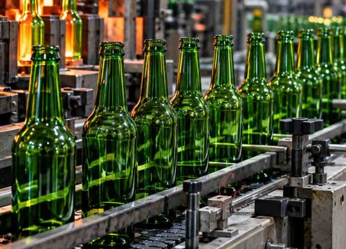 green beer bottle production