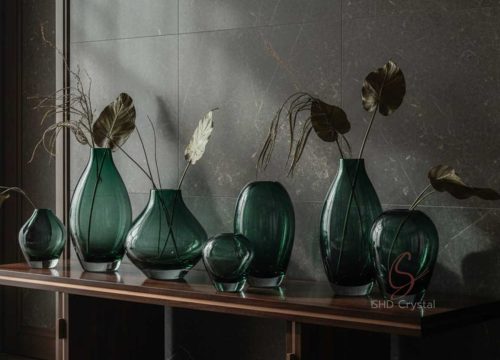 green crystal vase OEM