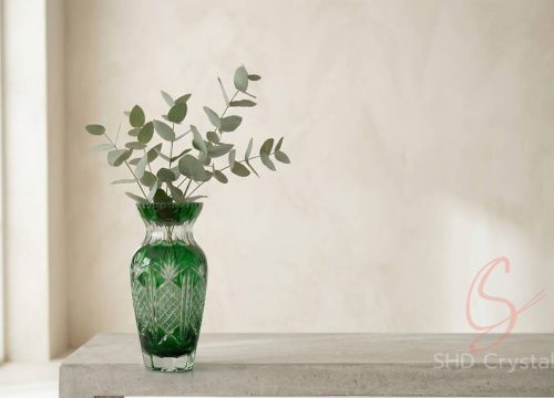 green crystal vase factory