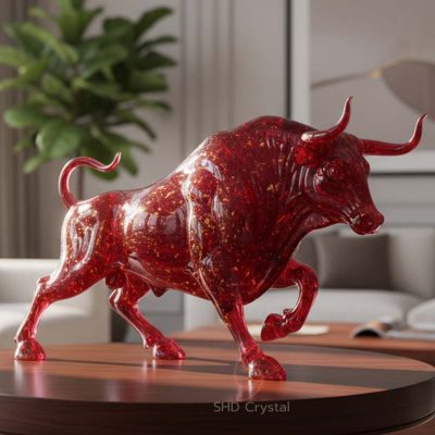 hand-blown glass bull