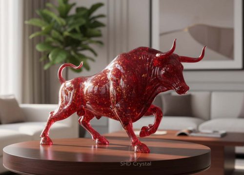 hand-blown glass bull