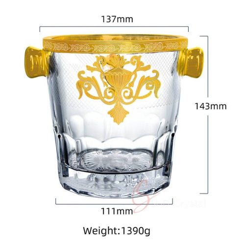 Heraldic Gold Crystal Ice Bucket