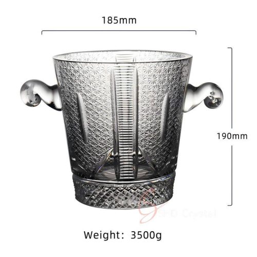 Guilloché Engraved Crystal Ice Bucket