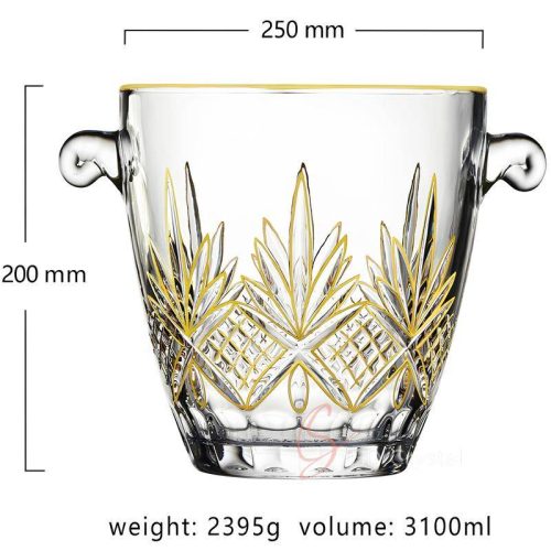 Deco Palm Gilded Crystal Ice Bucket
