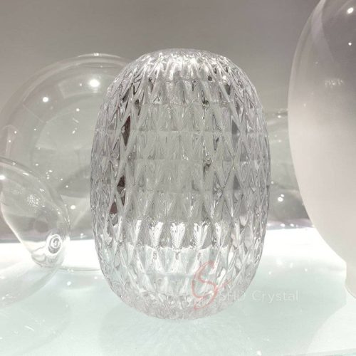 Clear Oval Twisted Ripple Crystal Lampshade