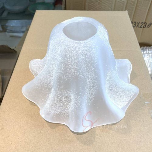 Frosted Hand-Blown Wavy Glass Table Lampshade