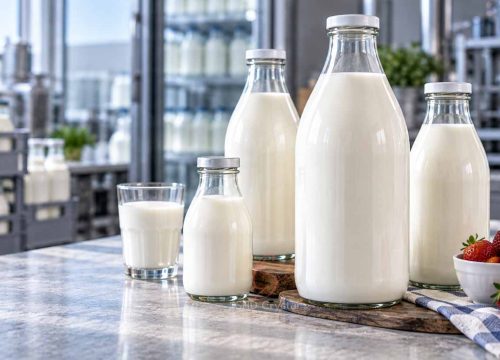 large glass milk bottles