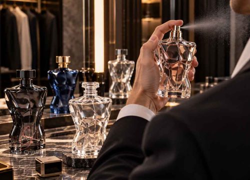 male torso perfume bottle
