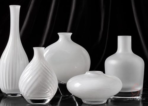 milky white glass vase