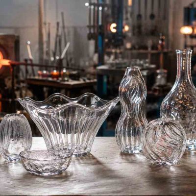 mouth blown crystal glass