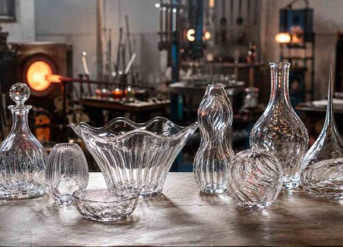 mouth blown crystal glass