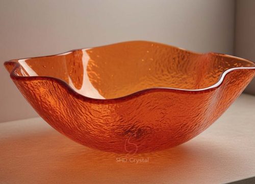 orange glass washbasins