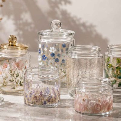painted glass jars OEM