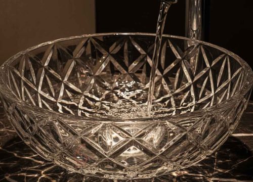 pressed glass washbasins
