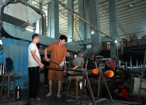 Glassblower at work
