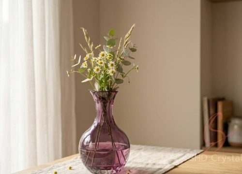 purple glass vase factory