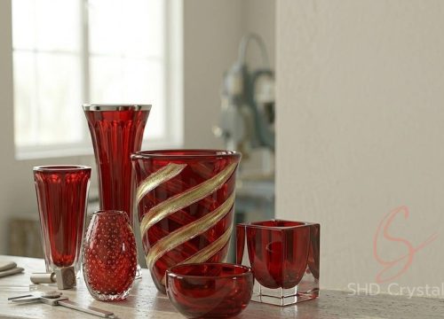 red crystal vase manufacturers