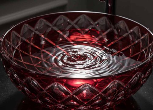 red crystal wash basin