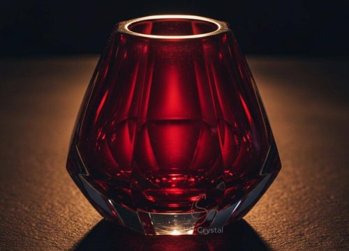 red glass vase
