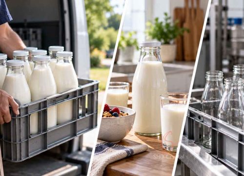 returnable glass milk bottles