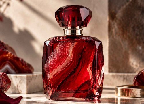 ruby red perfume bottle