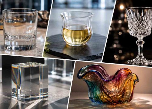 selection of materials for glassware