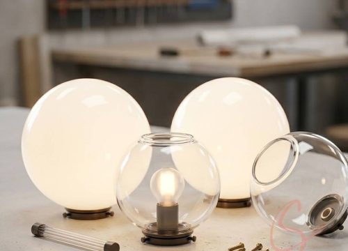 spherical glass lamp shades factory