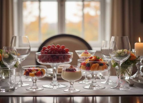 stemmed crystal tableware