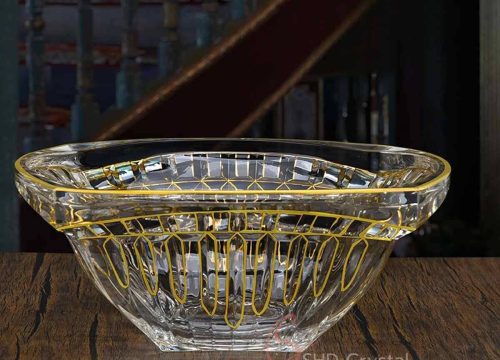 Swallow Tail Gold Glass Fruit Bowl (Medium)