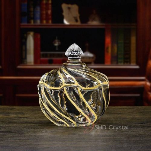 Whirlwind Gold Glass Candy Jar